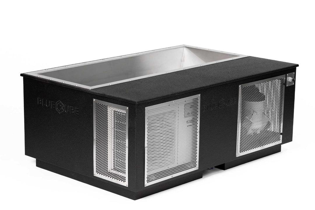 bluecube corechill elite cold plunge tub in black diagonal shot 