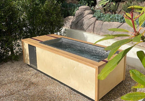 In-Line 60 Cold Plunge by BlueCube offers a 5 ft stainless steel tub for full submerssive experience