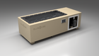 BlueCube C1 cold plunge tub beige with carbon fiber tub left front view [bc color=beige screen=frame deck=none tub=carbon-fiber view=fl]