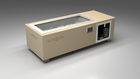 BlueCube C1 cold plunge tub beige with gel coated tub left front view [bc color=beige screen=frame deck=none tub=gel-coated view=fl]