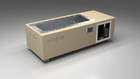 BlueCube C1 cold plunge tub beige left front view [bc color=beige screen=frame deck=none tub=stainless view=fl]