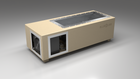 BlueCube C1 cold plunge tub beige right back view [bc color=beige screen=frame deck=none tub=stainless view=br]