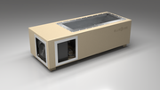 BlueCube C1 cold plunge tub beige right back view [bc color=beige screen=frame deck=none tub=stainless view=br]