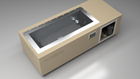 BlueCube C1 cold plunge tub beige top down view [bc color=beige screen=frame deck=none tub=stainless view=top]