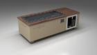 BlueCube C1 cold plunge tub beige with walnut deck with carbon fiber tub left front view [bc color=beige screen=frame deck=walnut tub=carbon-fiber view=fl]