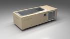 BlueCube C1 cold plunge tub beige with perforated screens left front view [bc color=beige screen=screen deck=none tub=stainless view=fl]