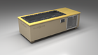 BlueCube C1 cold plunge tub beige with perforated screens with white maple deck with carbon fiber tub left front view [bc color=beige screen=screen deck=white-maple tub=carbon-fiber view=fl]