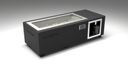 BlueCube C1 cold plunge tub black with gel coated tub left front view [bc color=black screen=frame deck=none tub=gel-coated view=fl]