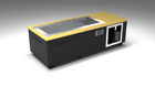 BlueCube C1 cold plunge tub black with white maple deck left front view [bc color=black screen=frame deck=white-maple tub=stainless view=fl]