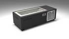 BlueCube C1 cold plunge tub black with perforated screens with gel coated tub left front view [bc color=black screen=screen deck=none tub=gel-coated view=fl]