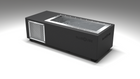 BlueCube C1 cold plunge tub black with perforated screens left back view [bc color=black screen=screen deck=none tub=stainless view=bl]