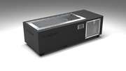 BlueCube C1 cold plunge tub black with perforated screens left front view [bc color=black screen=screen deck=none tub=stainless view=fl]