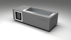 BlueCube C1 cold plunge tub grey left back view [bc color=grey screen=frame deck=none tub=stainless view=bl]