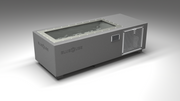 BlueCube C1 cold plunge tub grey with perforated screens with hempcarbon tub left front view [bc color=grey screen=screen deck=none tub=hempcarbon view=fl]