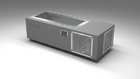 BlueCube C1 cold plunge tub grey with perforated screens right front view [bc color=grey screen=screen deck=none tub=stainless view=fr]