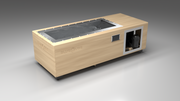 BlueCube C1 cold plunge tub uncladded left front view [bc color=uncladded screen=frame deck=none tub=stainless view=fl]