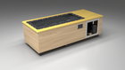 BlueCube C1 cold plunge tub uncladded with white maple deck with carbon fiber tub left front view [bc color=uncladded screen=frame deck=white-maple tub=carbon-fiber view=fl]