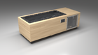 BlueCube C1 cold plunge tub uncladded with perforated screens with carbon fiber tub left front view [bc color=uncladded screen=screen deck=none tub=carbon-fiber view=fl]