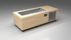 BlueCube C1 cold plunge tub uncladded with perforated screens with gel coated tub left front view [bc color=uncladded screen=screen deck=none tub=gel-coated view=fl]