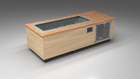 BlueCube C1 cold plunge tub uncladded with perforated screens with mahogany deck with hempcarbon tub left front view [bc color=uncladded screen=screen deck=mahogany tub=hempcarbon view=fl]
