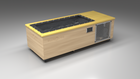 BlueCube C1 cold plunge tub uncladded with perforated screens with white maple deck with carbon fiber tub left front view [bc color=uncladded screen=screen deck=white-maple tub=carbon-fiber view=fl]