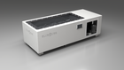 BlueCube C1 cold plunge tub white with carbon fiber tub left front view [bc color=white screen=frame deck=none tub=carbon-fiber view=fl]