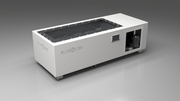 BlueCube C1 cold plunge tub white with carbon fiber tub left front view [bc color=white screen=frame deck=none tub=carbon-fiber view=fl]
