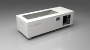 BlueCube C1 cold plunge tub white with gel coated tub left front view [bc color=white screen=frame deck=none tub=gel-coated view=fl]