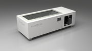 BlueCube C1 cold plunge tub white with hempcarbon tub left front view [bc color=white screen=frame deck=none tub=hempcarbon view=fl]