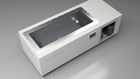 BlueCube C1 cold plunge tub white top down view [bc color=white screen=frame deck=none tub=stainless view=top]