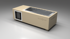 BlueCube C2 cold plunge tub beige left back view [bc color=beige screen=frame deck=none tub=stainless view=bl]