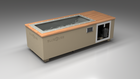 BlueCube C2 cold plunge tub beige with mahogany deck with hempcarbon tub left front view [bc color=beige screen=frame deck=mahogany tub=hempcarbon view=fl]