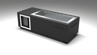 BlueCube C2 cold plunge tub black left back view [bc color=black screen=frame deck=none tub=stainless view=bl]