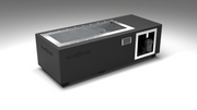 BlueCube C2 cold plunge tub black left front view [bc color=black screen=frame deck=none tub=stainless view=fl]