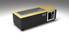 BlueCube C2 cold plunge tub black with white maple deck with hempcarbon tub left front view [bc color=black screen=frame deck=white-maple tub=hempcarbon view=fl]
