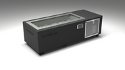 BlueCube C2 cold plunge tub black with perforated screens with hempcarbon tub left front view [bc color=black screen=screen deck=none tub=hempcarbon view=fl]