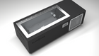 BlueCube C2 cold plunge tub black with perforated screens top down view [bc color=black screen=screen deck=none tub=stainless view=top]