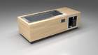 BlueCube C2 cold plunge tub uncladded left front view [bc color=uncladded screen=frame deck=none tub=stainless view=fl]