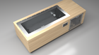 BlueCube C2 cold plunge tub uncladded with perforated screens top down view [bc color=uncladded screen=screen deck=none tub=stainless view=top]