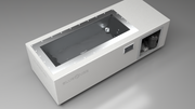 BlueCube C2 cold plunge tub white top down view [bc color=white screen=frame deck=none tub=stainless view=top]