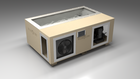 BlueCube C3 cold plunge tub beige with gel coated tub left front view [bc color=beige screen=frame deck=none tub=gel-coated view=fl]