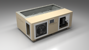 BlueCube C3 cold plunge tub beige with hempcarbon tub left front view [bc color=beige screen=frame deck=none tub=hempcarbon view=fl]