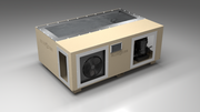 BlueCube C3 cold plunge tub beige left front view [bc color=beige screen=frame deck=none tub=stainless view=fl]