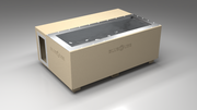 BlueCube C3 cold plunge tub beige right back view [bc color=beige screen=frame deck=none tub=stainless view=br]