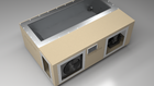 BlueCube C3 cold plunge tub beige top down view [bc color=beige screen=frame deck=none tub=stainless view=top]