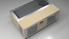 BlueCube C3 cold plunge tub beige with perforated screens top down view [bc color=beige screen=screen deck=none tub=stainless view=top]