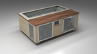 BlueCube C3 cold plunge tub beige with perforated screens with walnut deck with hempcarbon tub left front view [bc color=beige screen=screen deck=walnut tub=hempcarbon view=fl]