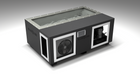 BlueCube C3 cold plunge tub black with hempcarbon tub left front view [bc color=black screen=frame deck=none tub=hempcarbon view=fl]
