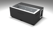 BlueCube C3 cold plunge tub black left back view [bc color=black screen=frame deck=none tub=stainless view=bl]
