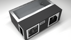 BlueCube C3 cold plunge tub black top down view [bc color=black screen=frame deck=none tub=stainless view=top]